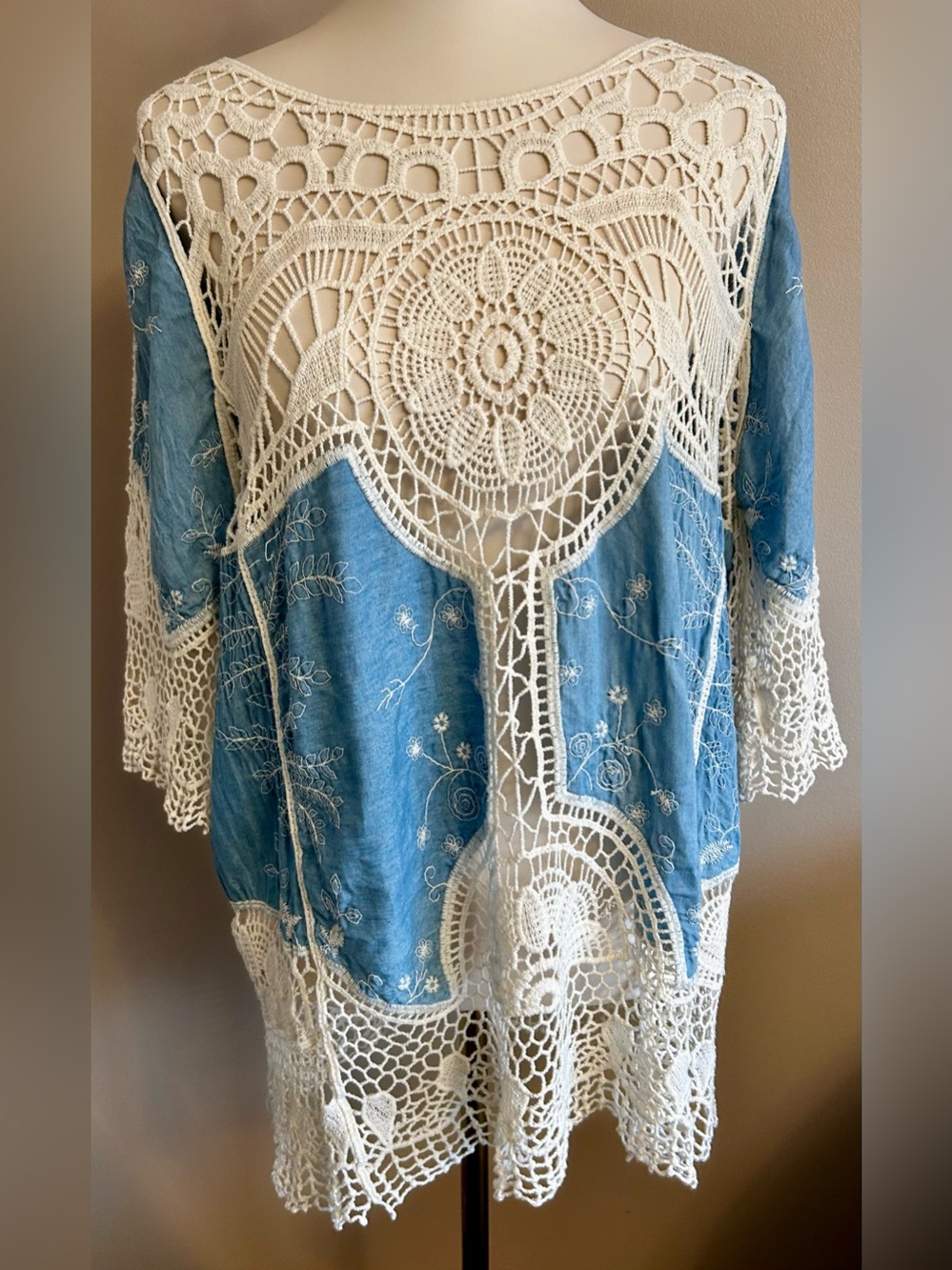 Silence Limited Italy Chambray/Crochet Tunic